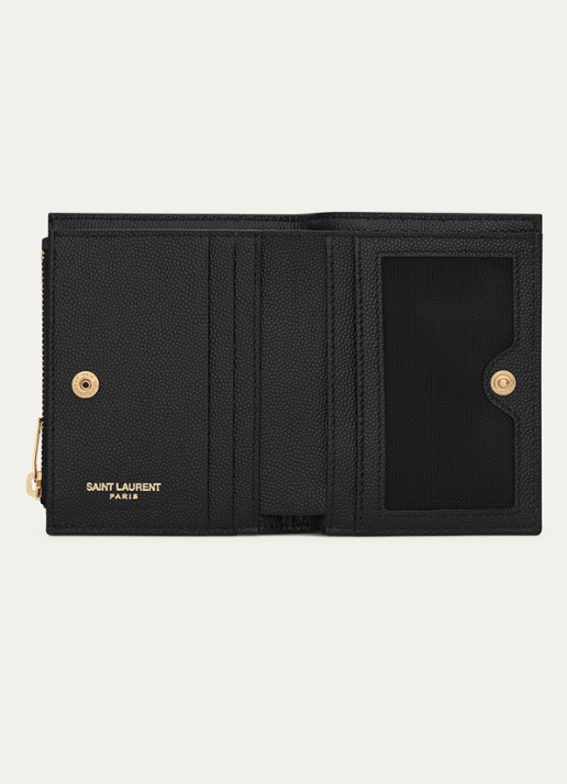 Saint Laurent Cassandre pasjeshouder van quilted kalfsleer - detail 3 zwart