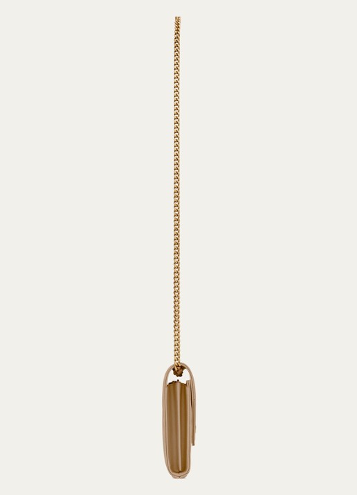 Saint Laurent Cassandre portemonnee van kalfsleer met afneembare schouderriem - detail 4 beige