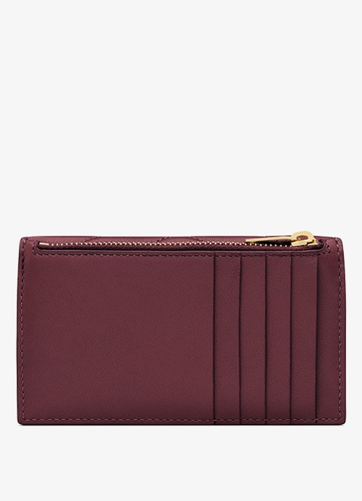 Saint Laurent Cassandre portemonnee van lamsleer - achterkant bordeauxrood