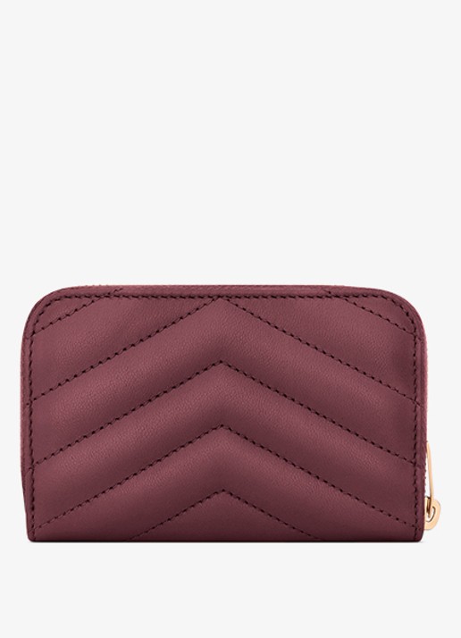 Saint Laurent Cassandre portemonnee van lamsleer - achterkant 3 bordeauxrood