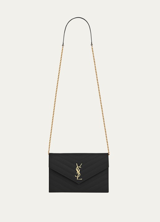 Saint Laurent Cassandre portemonnee van quilted kalfsleer - voorkant 5 zwart