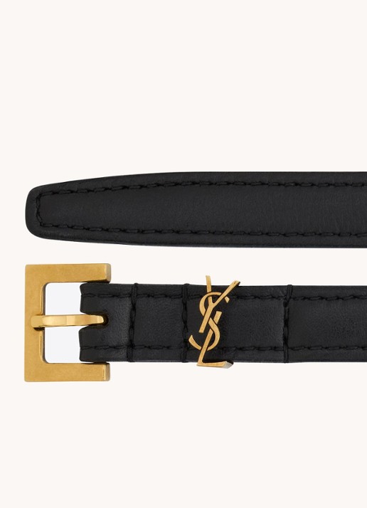 Saint Laurent Cassandre riem van kalfsleer - detail 2 zwart