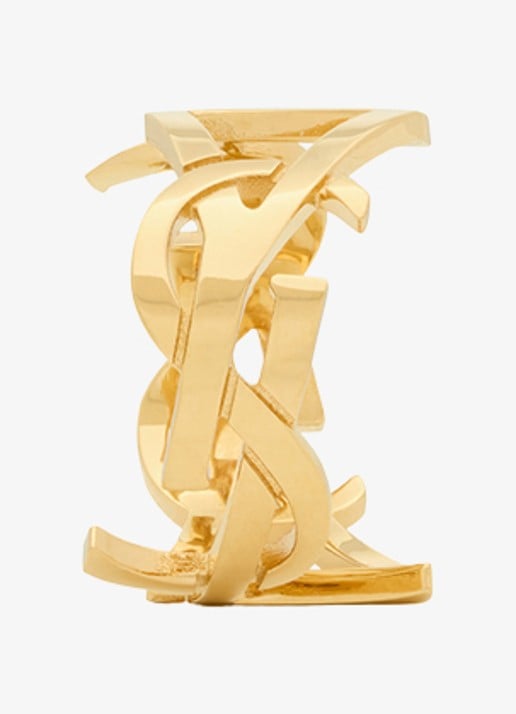 Saint Laurent Cassandre ring met logo - detail 3 goud