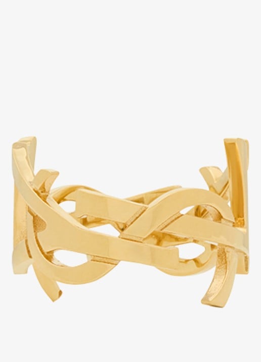 Saint Laurent Cassandre ring met logo - detail 4 goud