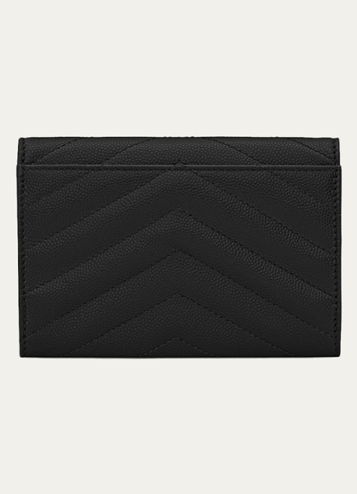 Saint Laurent Cassandre Small portemonnee van kalfsleer - detail 2 zwart