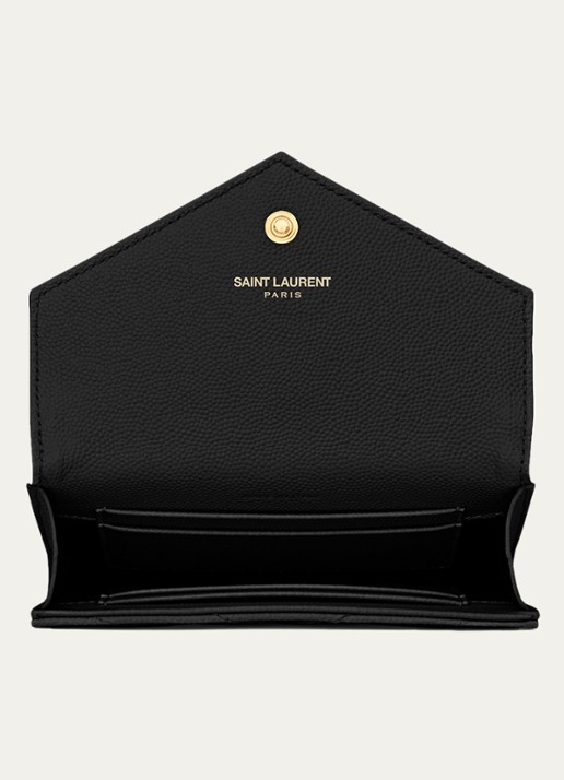 Saint Laurent Cassandre Small portemonnee van kalfsleer - detail 4 zwart