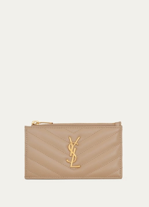 Saint Laurent Cassandre Zip Fragments pasjeshouder van kalfsleer