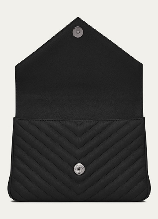 Saint Laurent College Medium crossbodytas van kalfsleer - detail 5 zwart