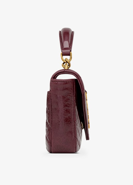 Saint Laurent College Mini handtas van kalfsleer - detail 6 bordeauxrood