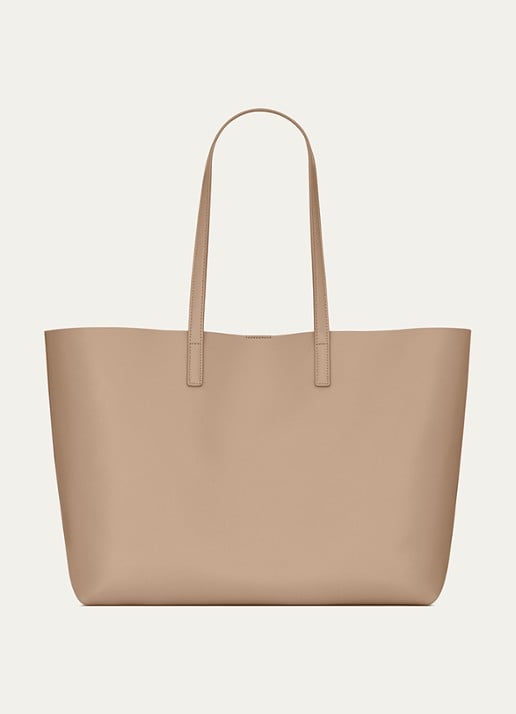 Saint Laurent E/W shopper van kalfsleer - detail beige