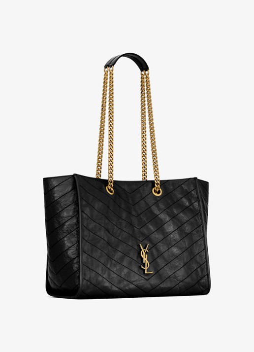 Saint Laurent Eastwest Niki shopper van kalfsleer - detail 2 zwart