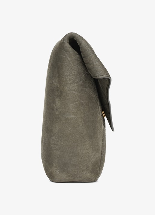 Saint Laurent Envelope Large clutch van lamsleer - detail 4 grijs