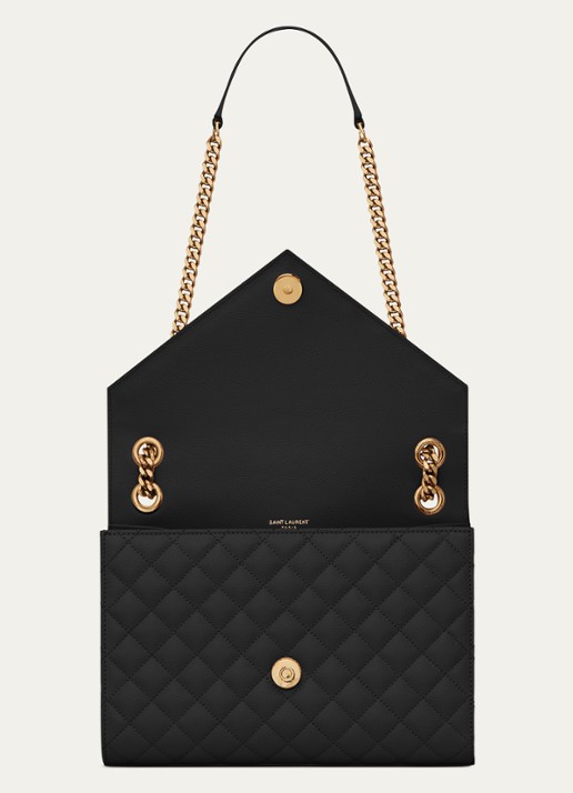 Saint Laurent Envelope Medium schoudertas van kalfsleer - detail 4 zwart