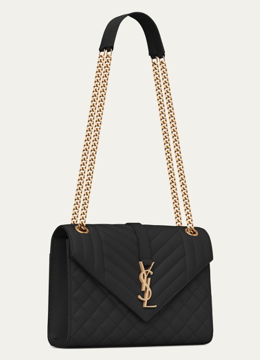 Saint Laurent Envelope Medium schoudertas van kalfsleer - detail 5 zwart