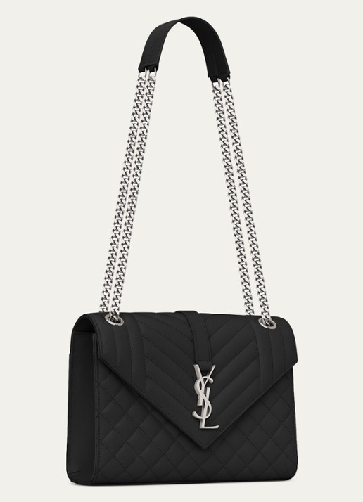 Saint Laurent Envelope Medium schoudertas van kalfsleer - detail 6 zwart