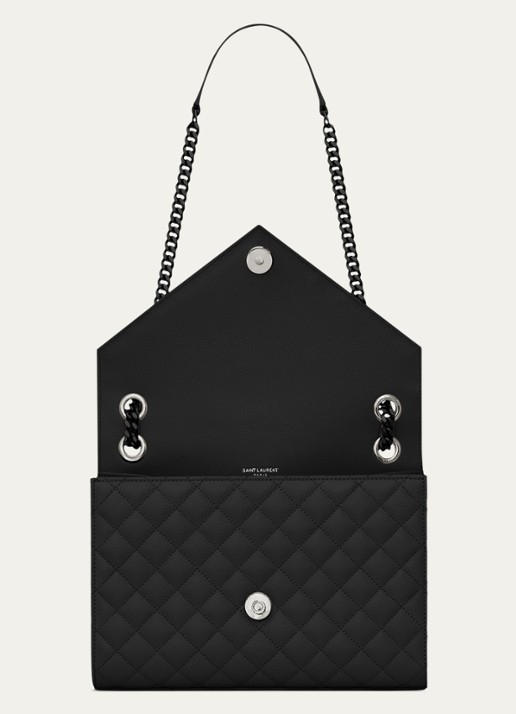 Saint Laurent Envelope Medium schoudertas van kalfsleer - detail 4 zwart