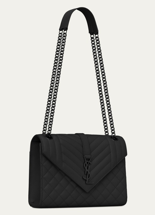 Saint Laurent Envelope Medium schoudertas van kalfsleer - detail 5 zwart