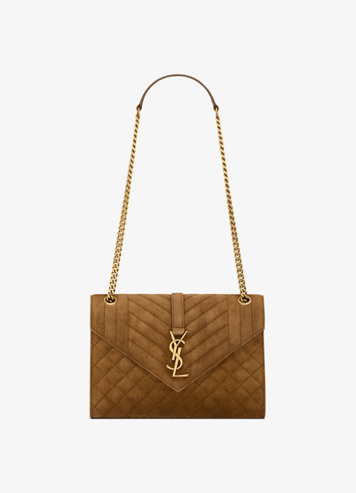 Saint Laurent Envelope Medium schoudertas van kalfssuède