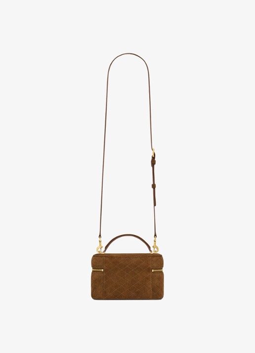 Saint Laurent Gaby Vanity handtas van kalfssuède - achterkant bruin