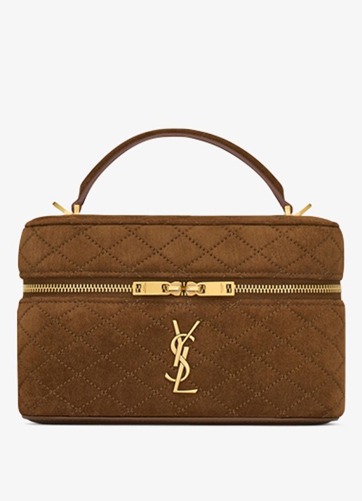 Saint Laurent Gaby Vanity handtas van kalfssuède - detail 4 bruin