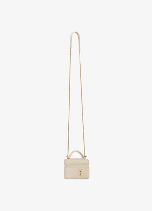 Saint Laurent Gaby Vanity Micro handtas van lamsleer - detail 2 gebroken wit