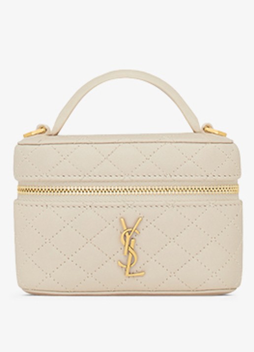 Saint Laurent Gaby Vanity Micro handtas van lamsleer - detail 4 gebroken wit