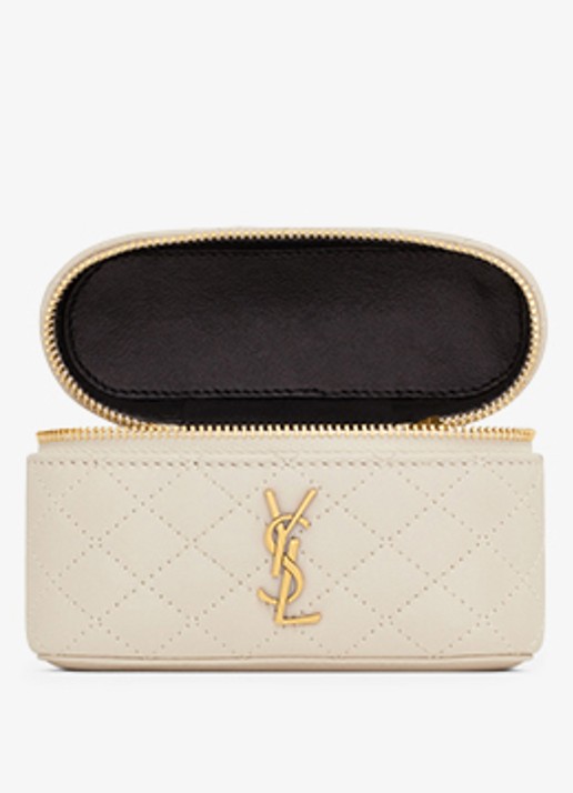 Saint Laurent Gaby Vanity Micro handtas van lamsleer - detail 5 gebroken wit