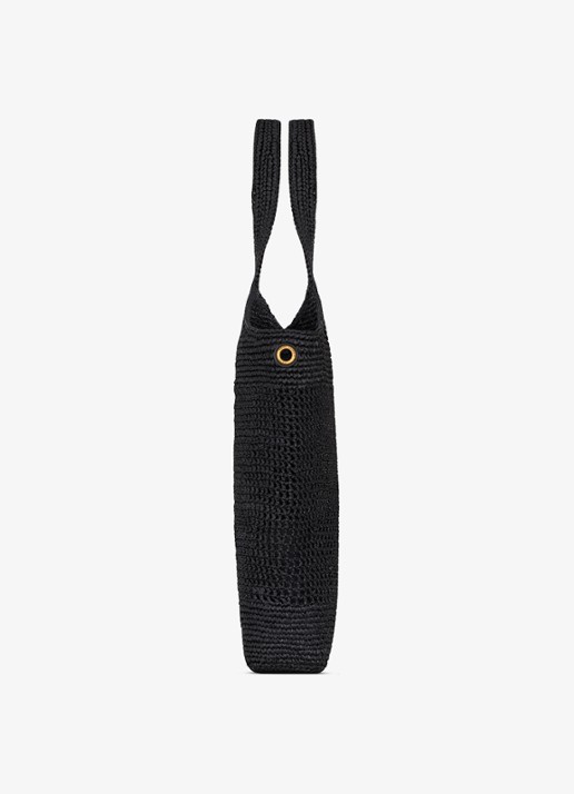 Saint Laurent Icare Maxi shopper van raffia - detail 7 zwart