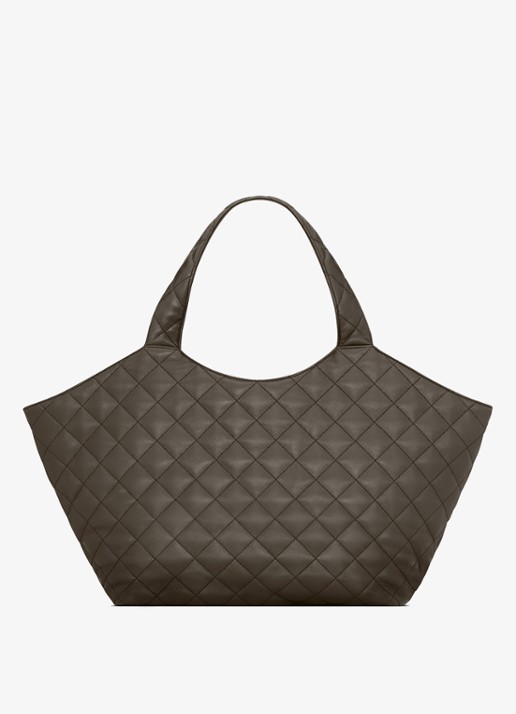 Saint Laurent Icare Medium shopper van lamsleer - achterkant 2 bronsgroen