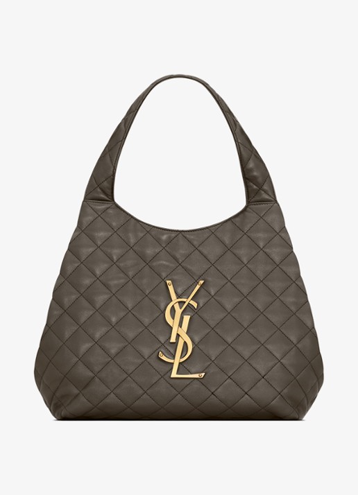 Saint Laurent Icare Medium shopper van lamsleer - detail 3 bronsgroen