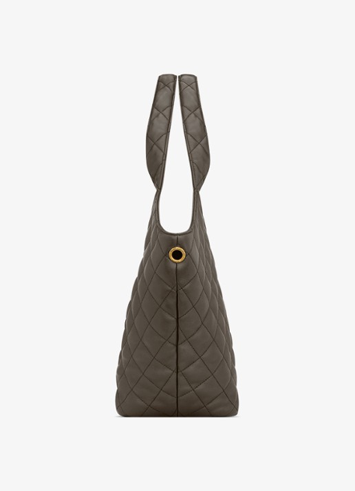 Saint Laurent Icare Medium shopper van lamsleer - detail 6 bronsgroen