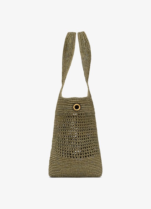 Saint Laurent Icare Medium shopper van raffia - detail 5 groen