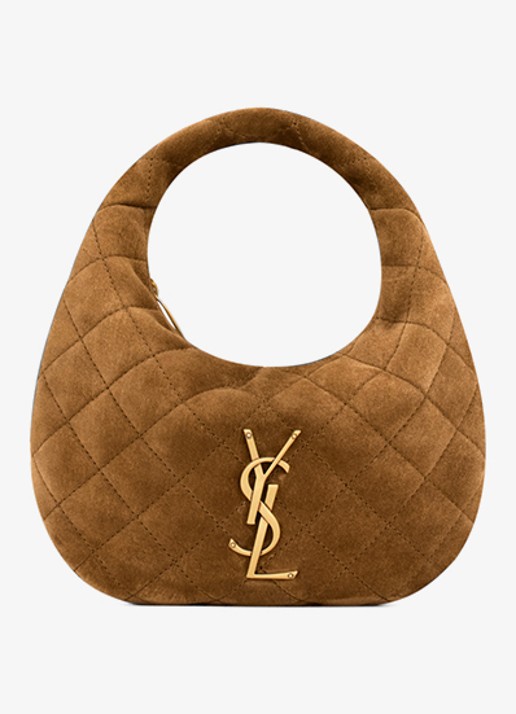 Saint Laurent Icarino Mini handtas van kalfssuède - detail 5 bruin