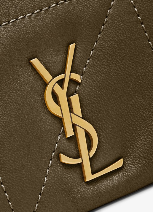 Saint Laurent Jamie 4.3 Mini schoudertas van lamsleer - achterkant bronsgroen