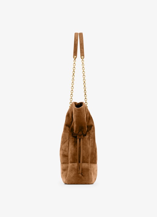 Saint Laurent Jamie shopper van kalfssuède - detail 2 bruin