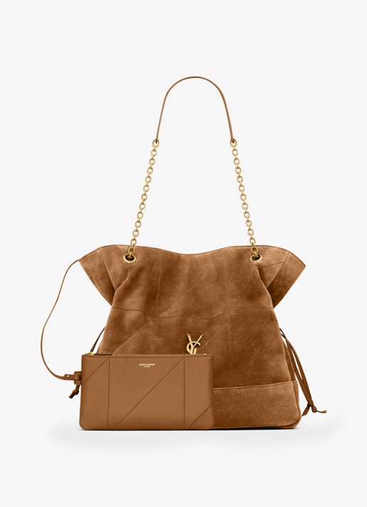 Saint Laurent Jamie shopper van kalfssuède - detail 4 bruin