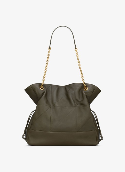 Saint Laurent Jamie shopper van lamsleer - achterkant 5 donkergroen