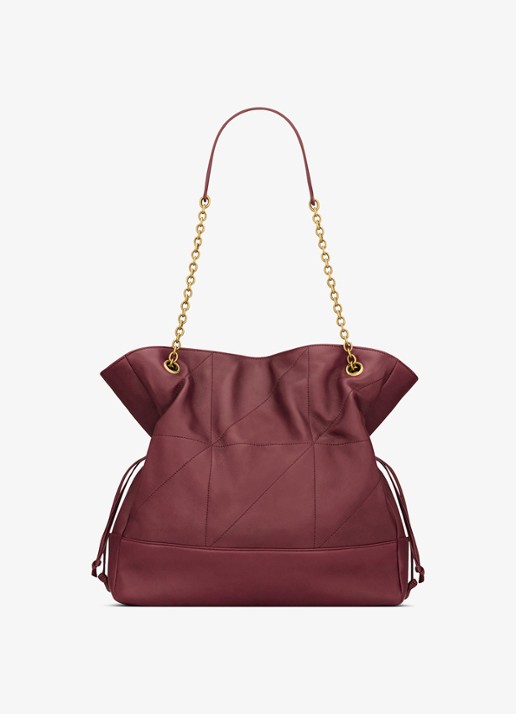 Saint Laurent Jamie shopper van lamsleer - achterkant 4 bordeauxrood
