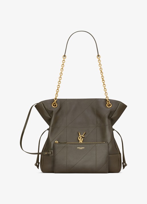Saint Laurent Jamie Small shopper van lamsleer - detail 2 donkergroen