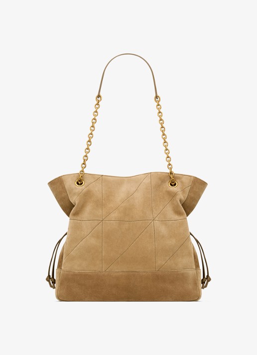 Saint Laurent Jamie Small shopper van lamssuède - achterkant 5 lichtbruin
