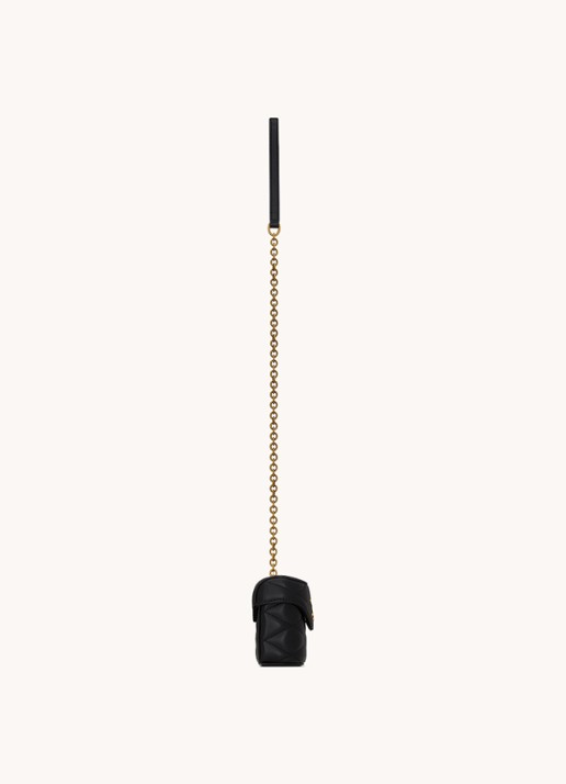 Saint Laurent June Micro crossbodytas van quilted lamsleer - achterkant 3 zwart