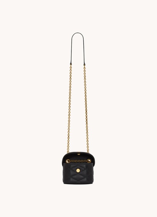 Saint Laurent June Micro crossbodytas van quilted lamsleer - detail zwart