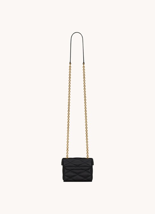 Saint Laurent June Micro crossbodytas van quilted lamsleer - voorkant 5 zwart