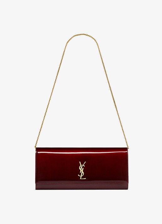 Saint Laurent Kate clutch van lakleer met afneembare schouderriem