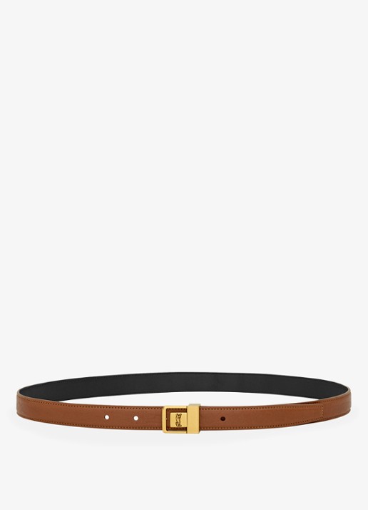 Saint Laurent La 66 riem van kalfsleer - detail bruin