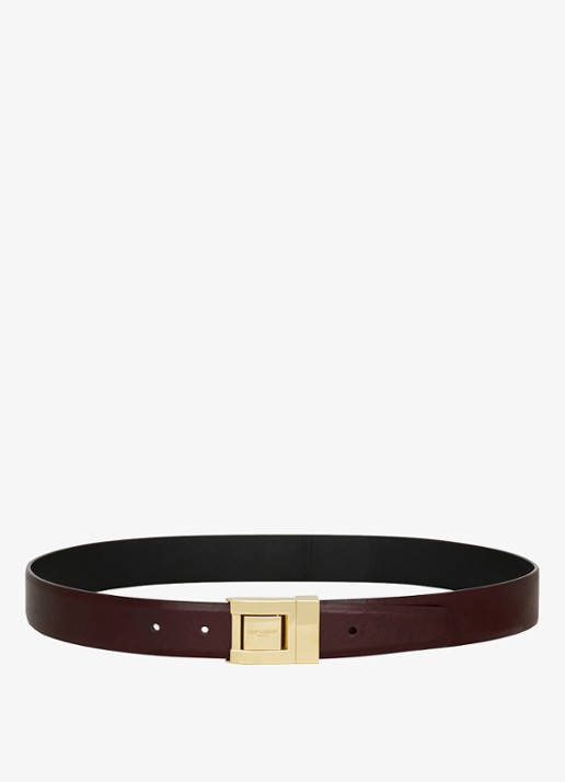 Saint Laurent La 76 riem van kalfsleer - detail bordeauxrood