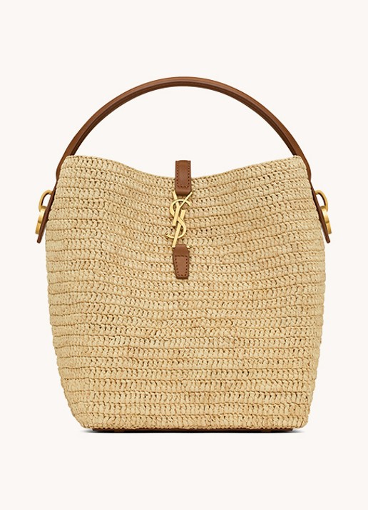 Saint Laurent Le 37 handtas van raffia - voorkant 2 naturel