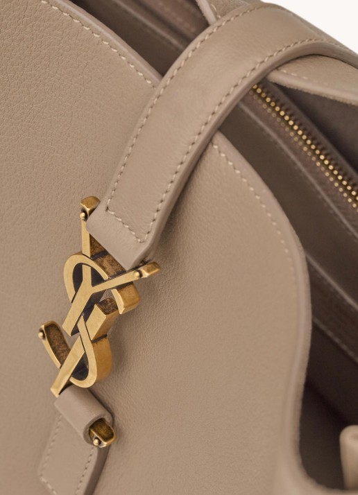 Saint Laurent Le 5 À 7 Large schoudertas van kalfsleer - detail 6 donkerbeige