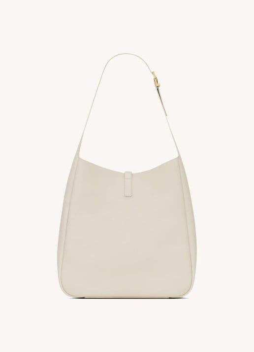 Saint Laurent Le 5 À 7 Large schoudertas van kalfsleer - achterkant 5 gebroken wit