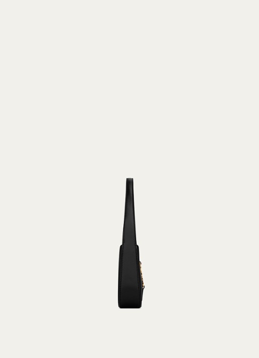 Saint Laurent Le 5 À 7 Mini Hobo schoudertas van kalfsleer - detail zwart
